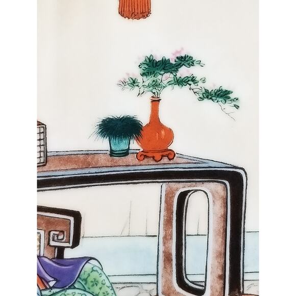 Imperial Jingdezhen Asian Plate Wall Decor Hanging 1988 Porcelain Beauties Vtg - Picture 4 of 14